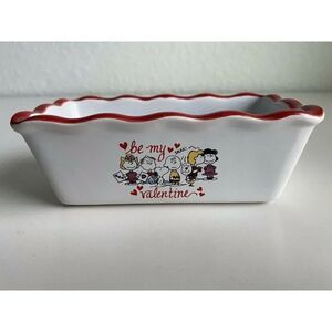 Peanuts Snoopy & Friends Valentine’s Mini Loaf Bread Baking Pan Dish Canister